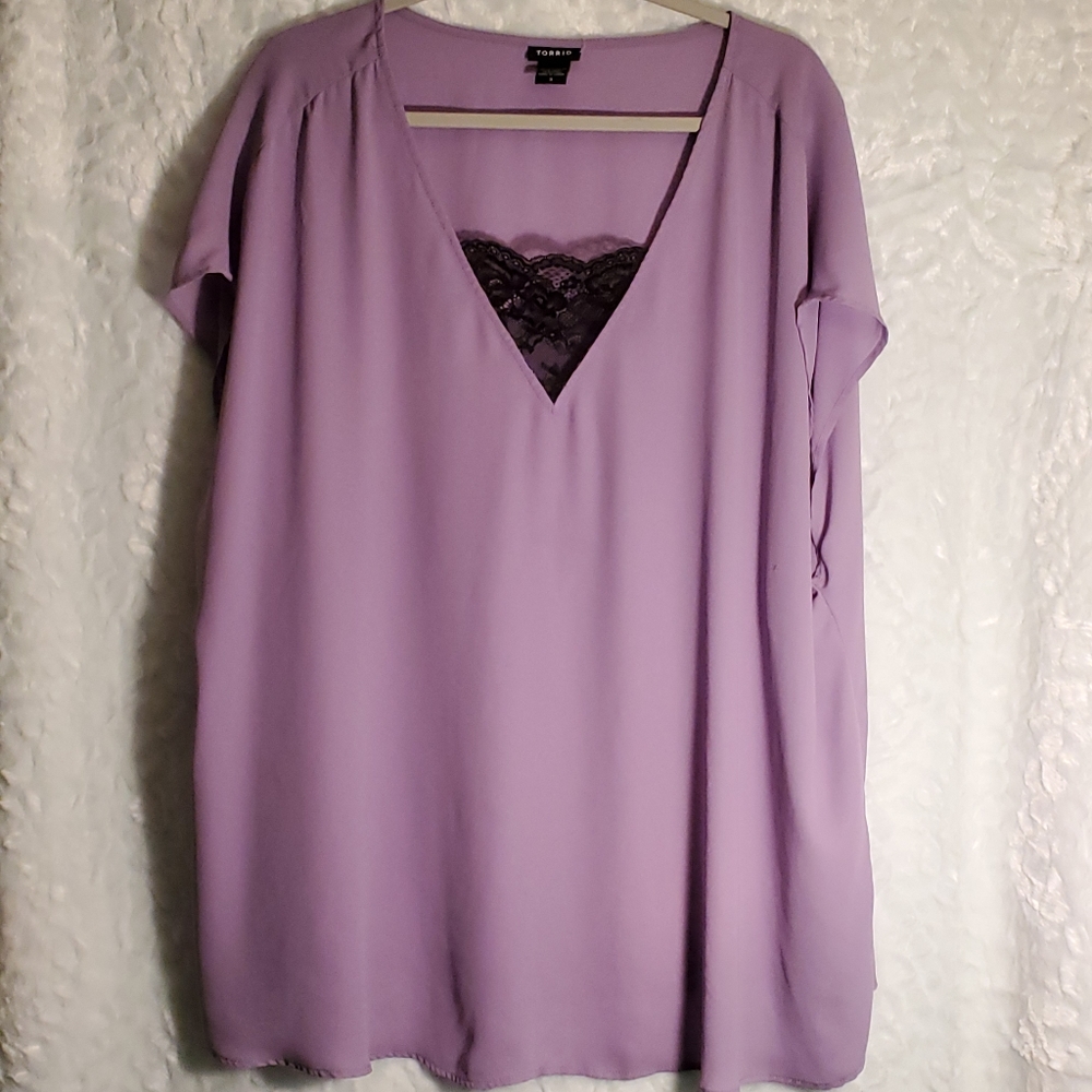 Torrid Purple/Lavender V-neck Blouse Size 3X